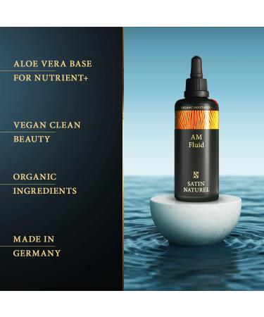 Satin Naturel AM Fluid Organic Moisturiser - 2-in-1 Day Cream + Primer Makeup 50ml - Face Moisturiser for a Glowy Hydrated Skin Care before applying Makeup - Morning Face Care - Made in Germany - Buy Online on GoSupps.com