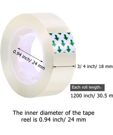 16 Pack Transparent Tape Clear Tape Each Roll 3/4 x 1200 Inches for Office Home School - Buy Online on GoSupps.com