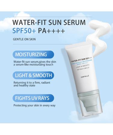 2PCS Centella Sunscreen SPF 50 - Long-Lasting Protection - No White Cast - Moisturizing & Non-Greasy - Centella Madagascar Sunscreen - Hyalu Cica Water-fit Sun Serum 50 ML for Face Body - Buy Online on GoSupps.com