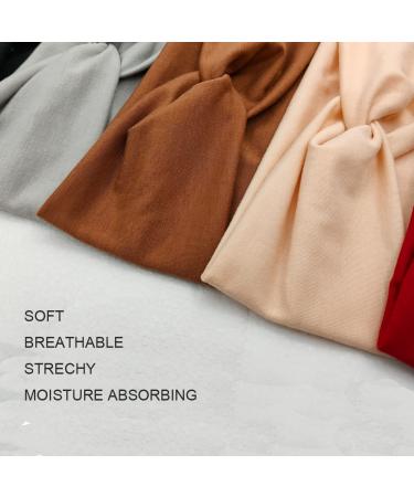 Women's Workout Yoga Twisted Headbands 6 Pack - Wide Knot Soft Hair Bands for Styling - Solid Colors - Buy Online on GoSupps.com