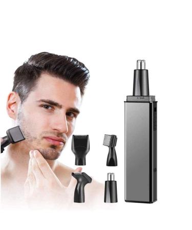 Ear and Nose Hair Trimmer for Men & Women 4 in 1 Electric Eyebrow Trimmer Painless Nose Clippers Facial Hair Remover Waterproof with Dual Edge Blades