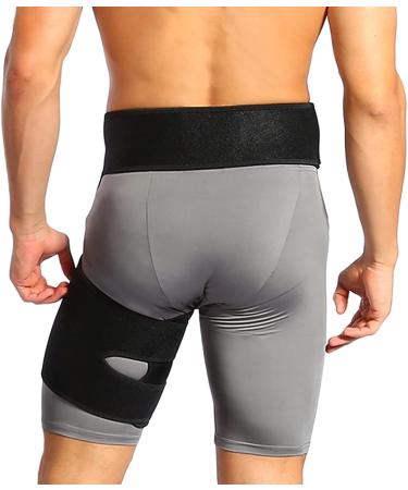 HURRISE Groin Compression Wrap - Adjustable Hip & Thigh Support Brace for Sciatica Relief | Pain Relief for Men & Women - Buy Online on GoSupps.com