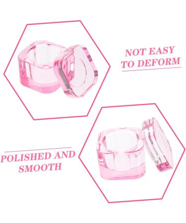 Ipetboom Glassware Tools Nail Art Brush Cup Pink Manicure Tools With Cover Crystal Glass Glass Nail Dish Cup 5.70X5.40X5.40CM Pink - Buy Online on GoSupps.com