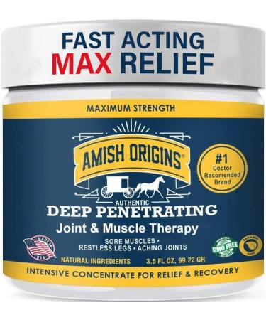 Amish Origins Maximum Strength Deep Penetrating Relieving Ointment (3.5 Fl Oz (Pack of 1) 3.5 Ounce (Pack of 1) Bottle