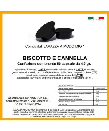 KICKKICK 50 coffee capsules for cookies and cinnamon compatible with Modo Mio watersoluble drink from pods - Buy Online on GoSupps.com