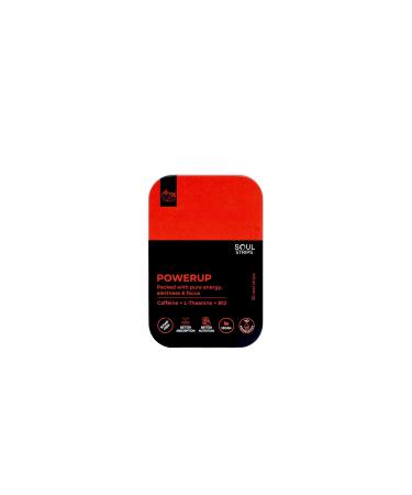 Soul Strips Power Up - Workout + Energy Oral Strips with Caffeine L-Theanine Vitamin B12 Strawberry Flavor Enhances Metabolism Quick Absorb Daily Use Zero Sugar Vegan 30 strips pack
