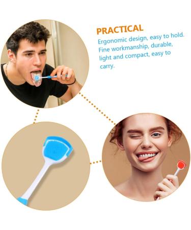 Housoutil Tongue Cleaning Brush Set 4 Multifunctional Tongue Scrapers for Adults | At-Home Oral Care Veivier Tool Orange 19.5x3x0.6cm x2pcs - Buy Online on GoSupps.com
