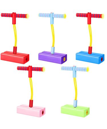 5 Pcs Foam Pogo Jumper Stick Pogo Toy Christmas supplies for Kids Foam Bungee Jumper Bulk Makes Squeaky Sounds for Ages 3 and Up Teens Adults Outdoor Toys Indoor Toys Fun Gifts Supports Up to 250lbs