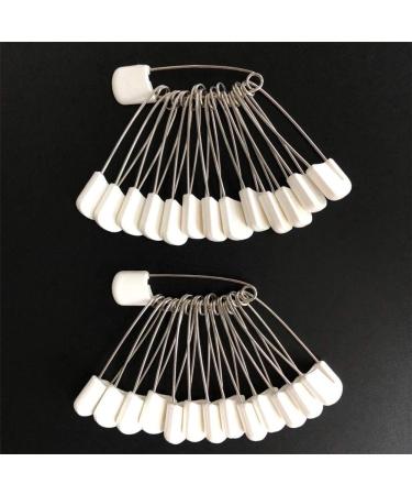 Fansisco 60Pcs Diaper Pins Baby Safety Pins Plastic Head White Baby Diaper Safety Pins Safety Locking Baby Cloth Nappy Pins 2.2in - Buy Online on GoSupps.com