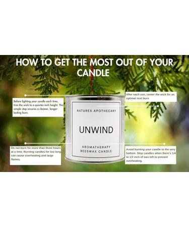 Unwind Aromatherapy Beeswax Candle - Patchouli & Cedarwood All-Natural & Non-Toxic Smokeless Air Cleaner Hand-Poured in USA - Buy Online on GoSupps.com
