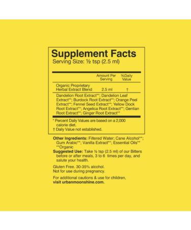 Urban Moonshine Original Digestive Bitters - 2 FL OZ Dropper | Natural Digestive Remedy - Buy Online on GoSupps.com