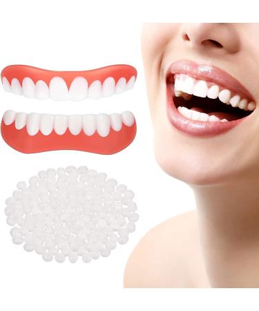 GiMlY False Teeth Tooth Cover Prosthesis Cosmetic Protection Teeth and Smile Restoration One Size Set of 1