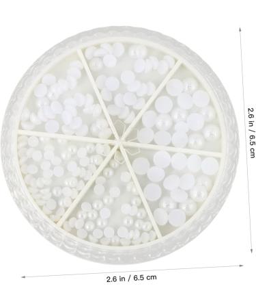 Ipetboom 1 Box Nail Decorations Pearl Flatback Beads Round Flatback Bulk Crafts Gemstones Bulk Pearl Manicure Ornament Nail Art Decoration Pearl Nail Charm Diamond Abs White Delicate 3d 6.5X6.5X1cm White - Buy Online on GoSupps.com