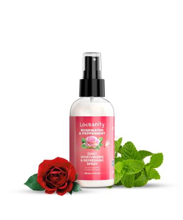 Locsanity Rosewater and Peppermint Daily Moisturizing Spray Trial Size Hydrating Dreadlock Spray to Nourish the Scalp and Protect Hair From Oil and Buildup (4oz) 4 Fl Oz