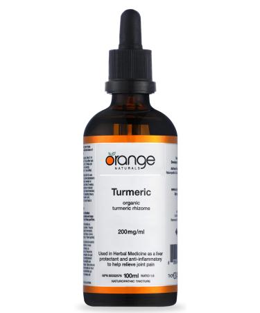 Orange Naturals - Organic Turmeric Tincture - 200mg/ml - Curcumin Turmeric Supplements for Inflammation - Liquid Turmeric Curcumin Supplement - Curcuma Longa Digestive Aid Liver Protect & Joint Pain