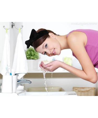 3 Pieces Womens Headband Soft Bowtie Facial Makeup Elastic Wrist Fluffy Hair Spa Headband Wrist Washband Set for Women Girls Shower - Buy Online on GoSupps.com