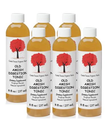 Caleb Treeze Digestion Tonic (Formerly: Stops Acid Reflux) Pack of 6 (8 oz each) Old Amish Formula | Fast-Acting Natural Digestive Support for Occasional Heartburn Indigestion and Bloating Relief