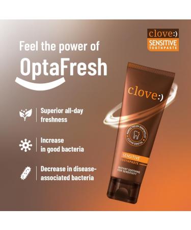 Clo.ve Sensitive Toothpaste | Reduce Senstivity | Dual Action Toothpaste for Sensitivty & Bad Breath | Strengthens Enamel | Triclosan Free | Paraben Free | Peroxide Free | Mint Pack of 1 (100g) - Buy Online on GoSupps.com