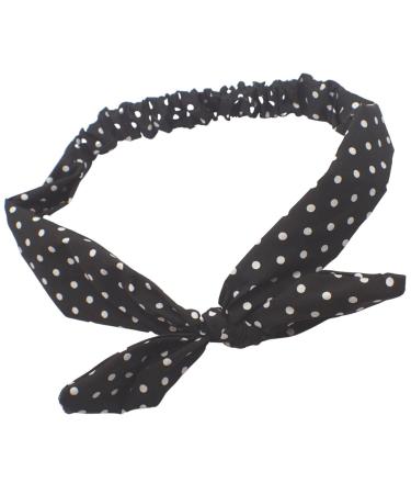 Topkids Accessories Headband Bandeau Headbands Head Band Bandeaux Leopard Print Headband Bandeau Polka Dot Headband Floral Headband For Women Ladies Men Kids (Spotted Black)