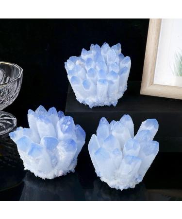 Natural Crystal Rough Home Natural Crystal Stone Blue Phantom Quartz Crystal Cluster Rock Stones Reiki Specimen Home Deco dingchi (Color : Blue Cluster Size : 300-400g) 300-400g Blue Cluster - Buy Online on GoSupps.com