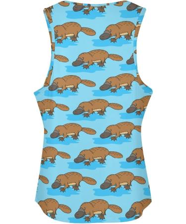 Australian Funny Platypus Women's Tank Top | Sleeveless Summer Sports Vest - X-Large - Buy Online on GoSupps.com