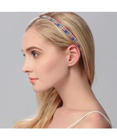 BinaryABC American Flag Rhinestone Headband - Patriotic Sparkly Hair Accessories - Buy Online on GoSupps.com
