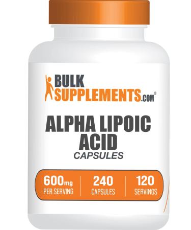 BulkSupplements.com Alpha Lipoic Acid Capsules - ALA Supplement Alpha Lipoic Acid 600mg - ALA Capsules Gluten Free - 2 Capsules per Serving 240 Capsules (Pack of 1)