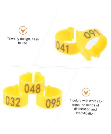 Kisangel 200 Pcs Pigeon Anklet Where Tag Pigeon Deterrent Spray Foot Ring for Pigeon Number Baby Pigeon Ring 1.3X1.3CMx2pcs Yellowx2pcs - Buy Online on GoSupps.com