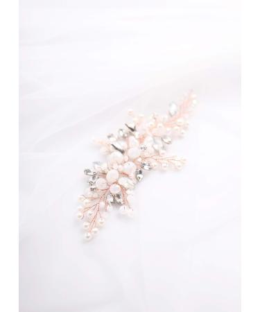 Kercisbeauty Vintage Wedding Light Blue Pearl Rhinestones and Crystal Side Headband for Bride Bridesmaids Headpiece for Prom Bun Hair Accessory (Rose Gold) - Buy Online on GoSupps.com