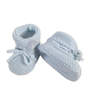 Royal Icon Baby Booties 0-3 Months - Baby Boys Girls Booties Warm and Safe Baby Slippers - Knitted Bow Baby Boots - Newborn Bootees for Babies Ri359 0 Months Blue Ri359