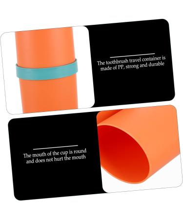 Beavorty Toothbrush Holder Set - 6-Piece Travel Organizer & Toothpaste Grinding Cup - White & Orange - Durable Toothbrush Case & Accessories - Buy Online on GoSupps.com