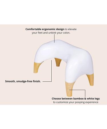TUSHY Ottoman: Premium Toilet Stool for Modern Bathroom | Improve Bowel Health & Relieve Constipation | 9 Tall, White/Bamboo - Buy Online on GoSupps.com