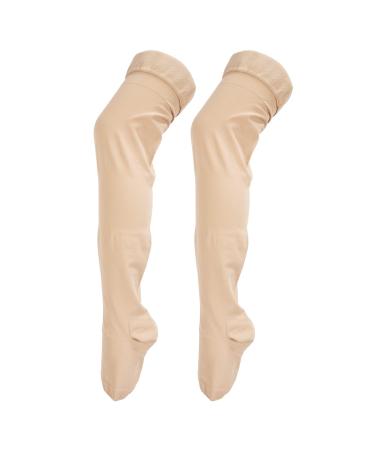 Thigh -high compression stockings high comfort toe -free compression stockings 23 32 mmHg print light breathable for varicose veins