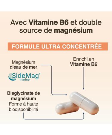Magnesium B6 Pure Essence | Magnesium Bisglycinate + Marine Magnesium | Sleep Stress Fatigue - Maximum Absorption & Easy Assimilation | 60 Capsules 1 Month | Api-Nature - Buy Online on GoSupps.com