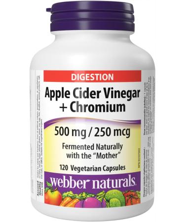 Webber Naturals Apple Cider Vinegar with Chromium 120 Capsules Fermented Naturally with The Mother Digestive Support Sugar Free Vegan & Digestive Enzymes 90 Tablets Digestive Support Vegan Capsules + SUPPLEMENT 625273032017 - Buy Online on GoSupps.com