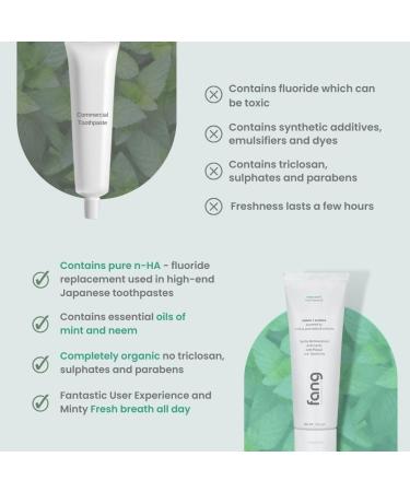 Fang Natural Nano Hydroxyapatite Farm Mint Toothpaste 100g | Vegan Fluoride-Free Teeth Whitening & Sensitive Oral Care - Buy Online on GoSupps.com