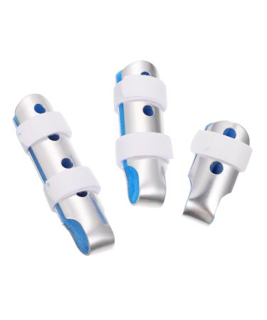 FRCOLOR 3pcs Finger Pressing Device Finger Fixing Metal Board Protective Brace for Thumb Braces Finger Protector Care Sponge Capsule 9x1.8x1.8cm Blue