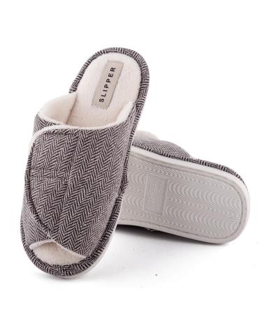 Diabetic Shoes Swollen Feet Shoes Adjustable Open Slippers Non-Slip Open Toe Easy to Clean Gray Grey 11-12