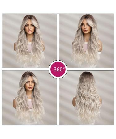 Uevies 26-Inch Long Brown & Blonde Synthetic Wig - Realistic Middle Part Ponytail for Halloween Cosplay Parties & Daily Wear - Buy Online on GoSupps.com