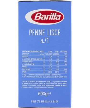 Barilla 5 x Pasta Penne list no 71 100 Italian noodles 500 g Pack + Italians Gurmet Polpa 400g - Buy Online on GoSupps.com