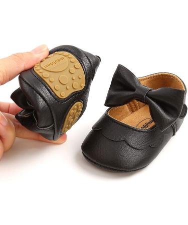 Baby Girls First Walking Shoes Mary Jane PU Leather Anti-Slip Princess Shoes 0-6 Months - Black - Buy Online on GoSupps.com
