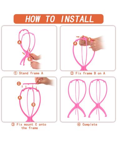 4 Pack Premium Black Wig Stand Holder - Portable & Collapsible | Durable Stands for Multiple Wigs - Women's Wig Accessories - Buy Online on GoSupps.com