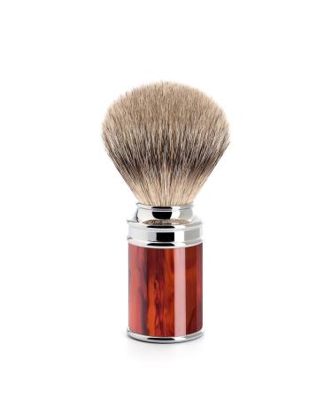 M HLE shaving brush silvertip badger - precious resin tortoiseshell