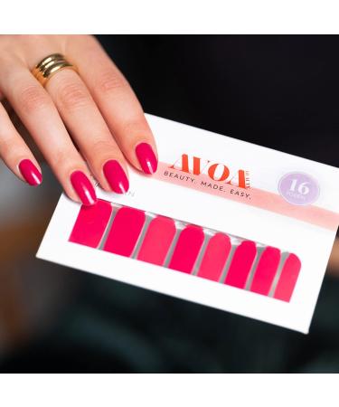 AVOA Beauty Wildberry Nail Foil - Long-Lasting Berry Red Self-Adhesive Nail Wraps | 16 Thin Designs for Stunning Nails - Buy Online on GoSupps.com