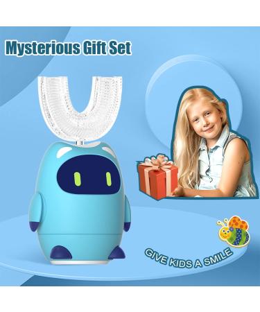 Kids U-Shaped Ultrasonic Electric Toothbrush with 2 Heads | 3 Modes, Smart Timers | Best Gift for Ages 2-12 | Robot-Blue - Buy Online on GoSupps.com