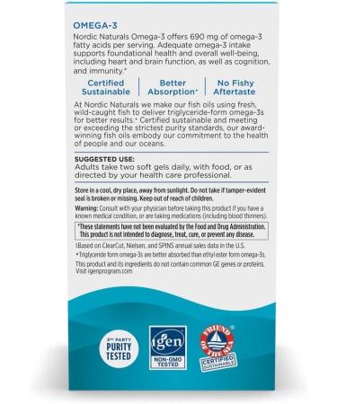 Nordic Naturals Omega-3 Lemon 690 mg - 180 Soft Gels | Premium Fish Oil - Buy Online on GoSupps.com