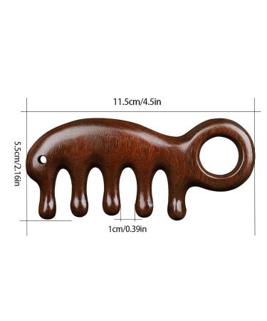 Buy Natural Sandalwood Ring-Meridian Massage Comb | 5-Tooth Acupressure Tool for Women | Head Massage Essential - Buy Online on GoSupps.com