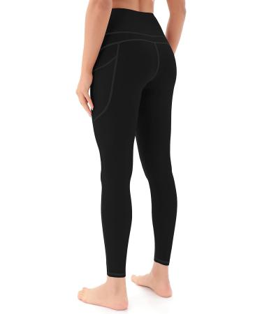 Persit Women's High Waist Yoga Leggings with Pockets - Opaque Sports Pants M Black | Comfortable & Stylish Activewear - Shop Internationally! - Buy Online on GoSupps.com