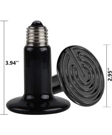 BOEESPAT 2-Pack Ceramic Heat Emitter 60W100W150W - Ideal Reptile Heat Lamp for Brooders, Coops, Turtles & Snakes - No Light, No Harm - Buy Online on GoSupps.com