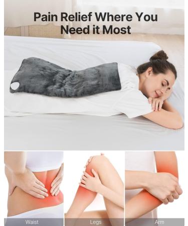 Renpho Heating Pad for Back Pain Relief | 10 Heat Settings | Auto Shut Off | Machine Washable | FSA HSA Eligible | ETL Certified | 12x24'' (Gray) - Buy Online on GoSupps.com